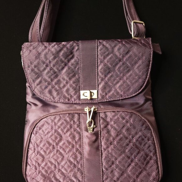 Travelon Quilted Anti-Theft Crossbody Bag | Zipper Locks + Cut-Proof Strap - Picture 3 of 15